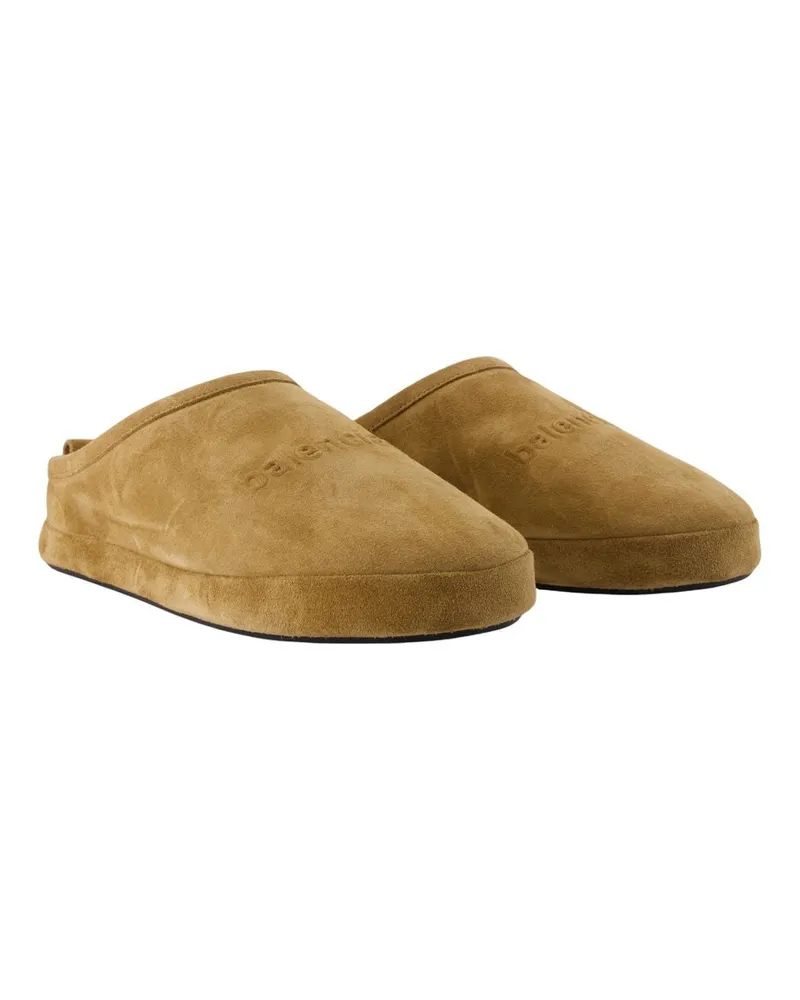 Balenciaga Women's Alaska Mules -  Leather Brown Shoes Brown