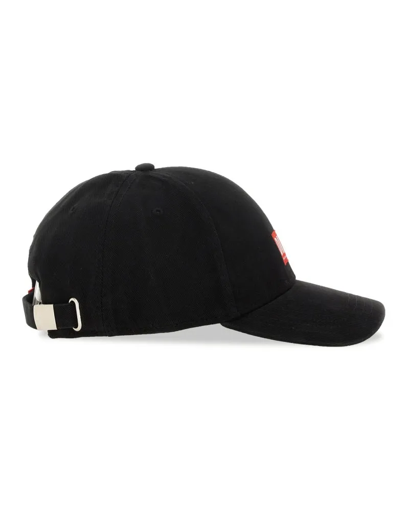 Diesel A11360_0BLAA9XX Logo-Detailed Cotton Baseball Cap — Black Black