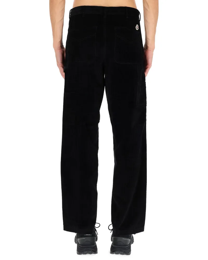 Moncler Ribbed Cotton Trousers — Black Black