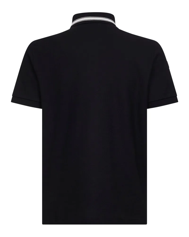 Moncler Men's Piqué Polo Shirt Black Cotton T-shirts And Polos Black