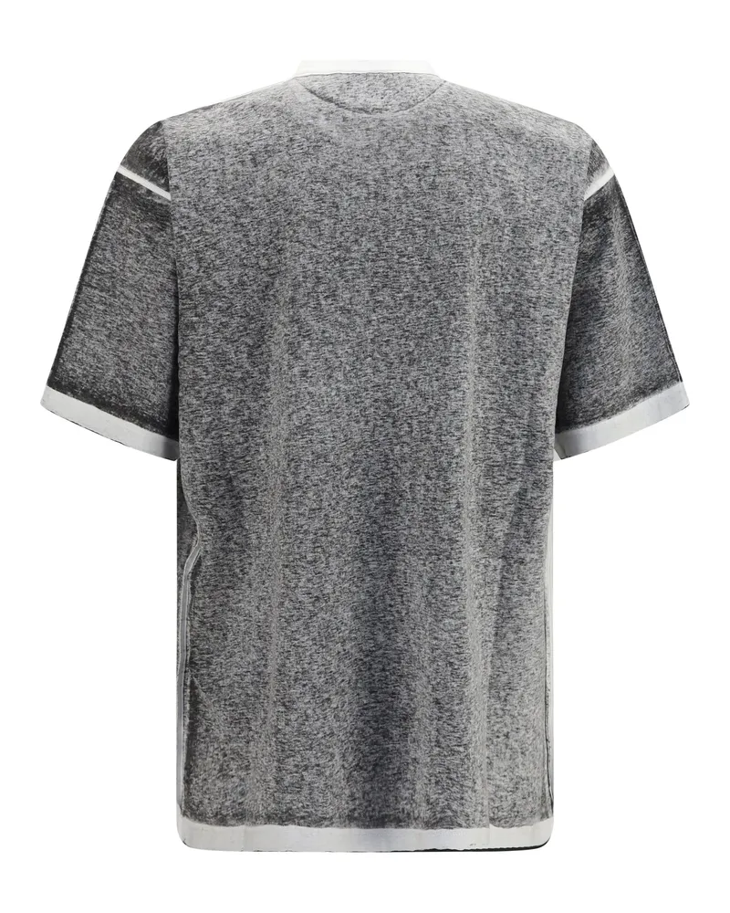Balenciaga Men Oversized Mélange T-Shirt Black Cotton T-Shirts And Polos Black