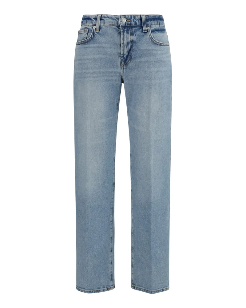 7 for all mankind Women's Straight Jeans Calie Blue Cotton Blue