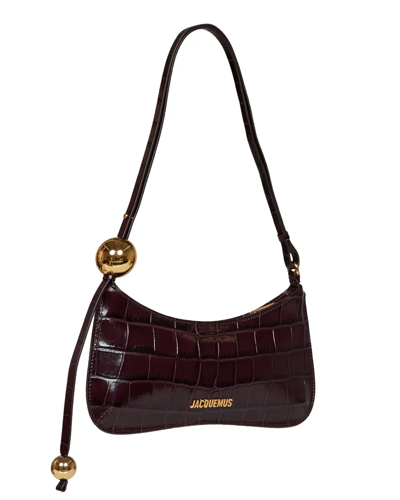 Jacquemus Bisou Perle Shoulder Bag — Burgundy Burgundy