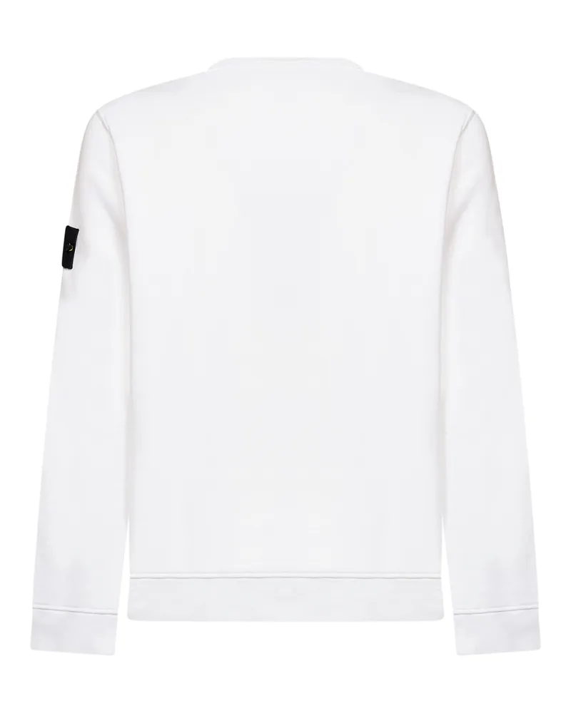 Stone Island Men's Crewneck Sweatshirt Organic Cotton White Sweatshirts Sweater White