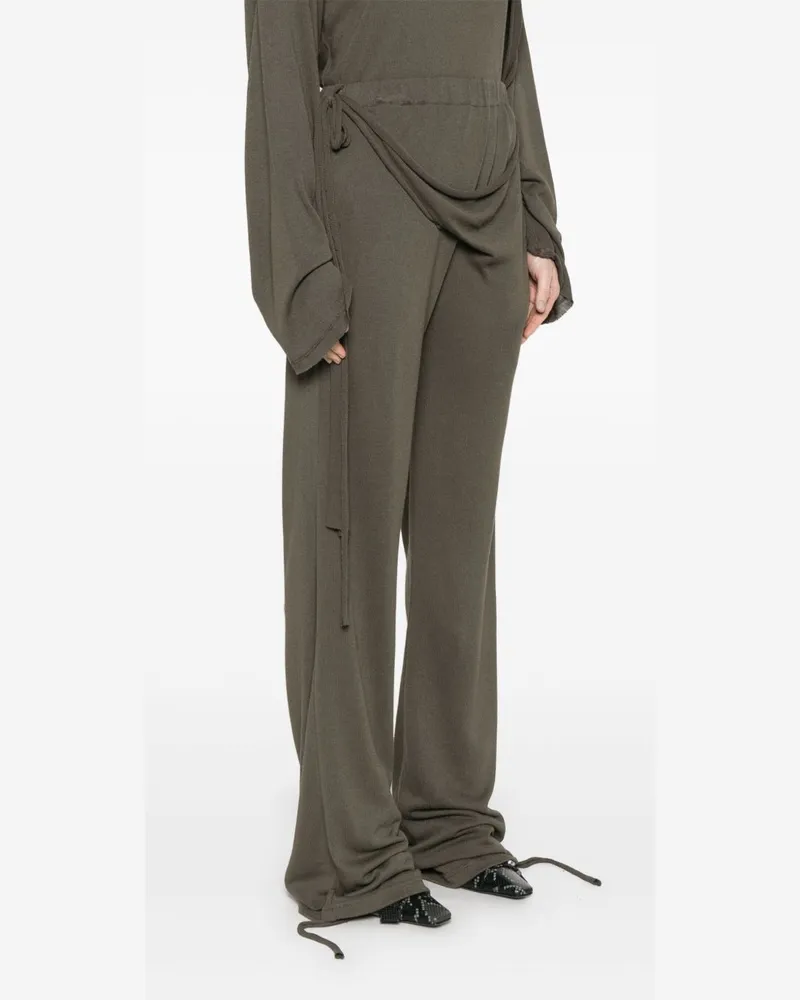 OTTOLINGER Deconstructed Linen Blend Trousers — dark green Dark
