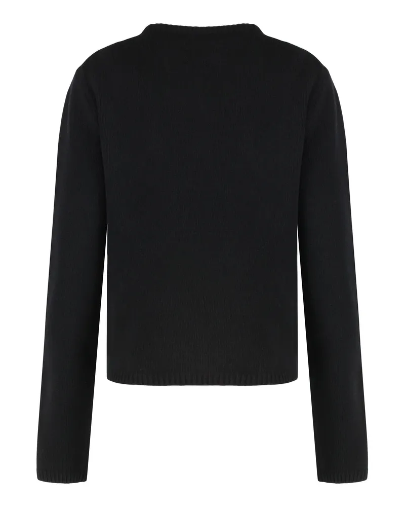 Moncler Women Virgin Wool And Cashmere Pullover Black Sweater Black