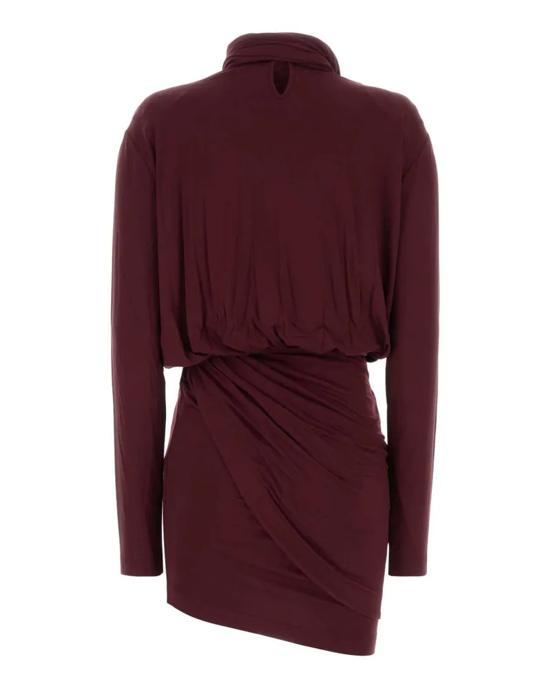 Blumarine Draped Viscose Dress — Burgundy Burgundy