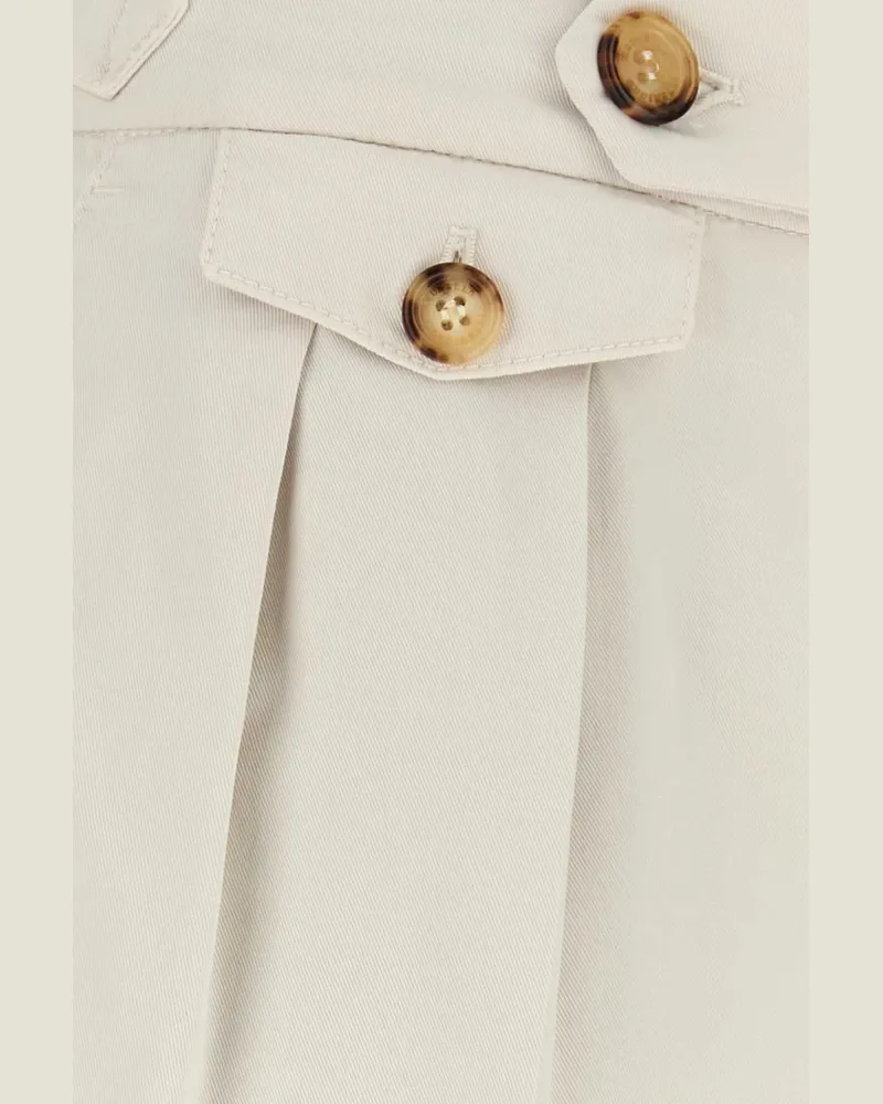 Brunello Cucinelli Ghiaccio Exterior: Cotton Elastane Pantaloni Trousers Beige
