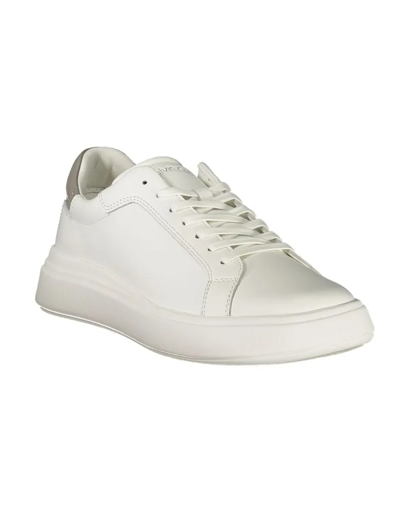 Calvin Klein Leather and Polyurethane Sneaker — White White