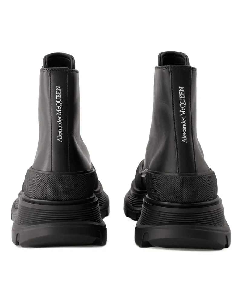 Alexander McQueen Tread Slick Ankle Boot — Black Black