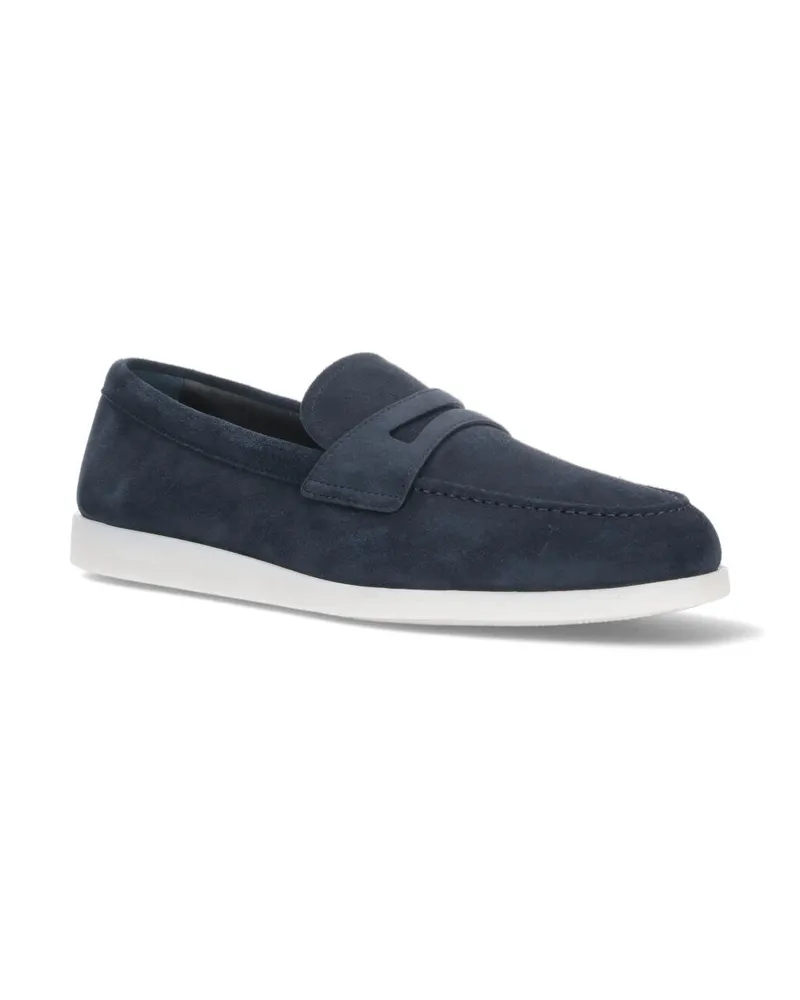 Church's Men's Flat Shoes Blue Calf Leather Navy