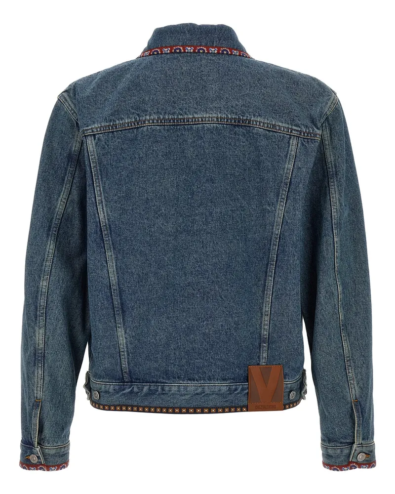Valentino Garavani Men's Blue Polyamide Denim Jacket Clothing Blue