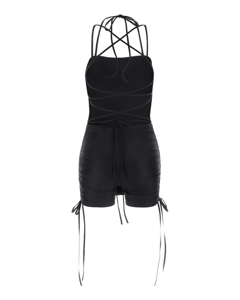 Balenciaga Women's Black Stretch Nylon Mini Dress Exterior: Elastane Abiti Black