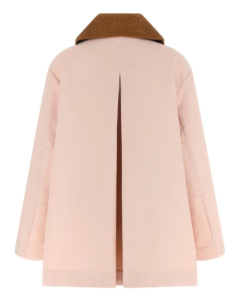 Ganni Corduroy Collar Twill Jacket — Pink Pink