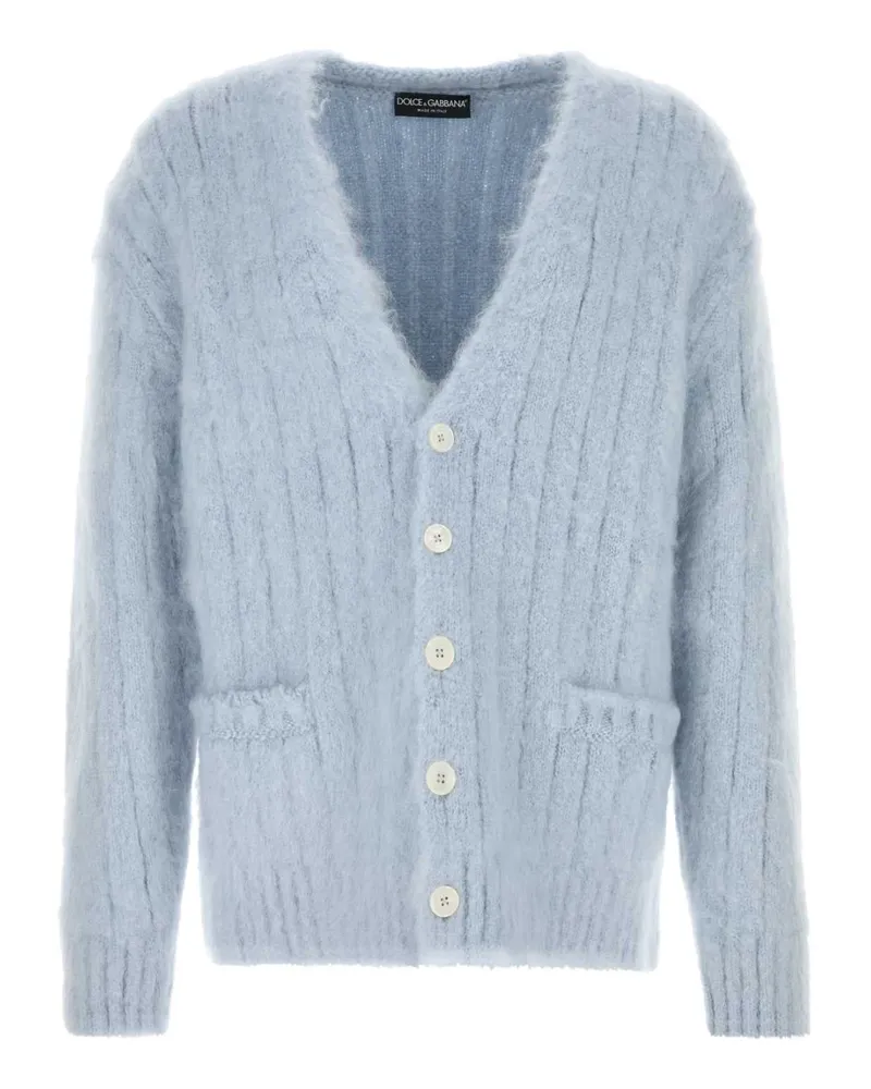 Dolce & Gabbana Neck Cardigan — Blue Blue