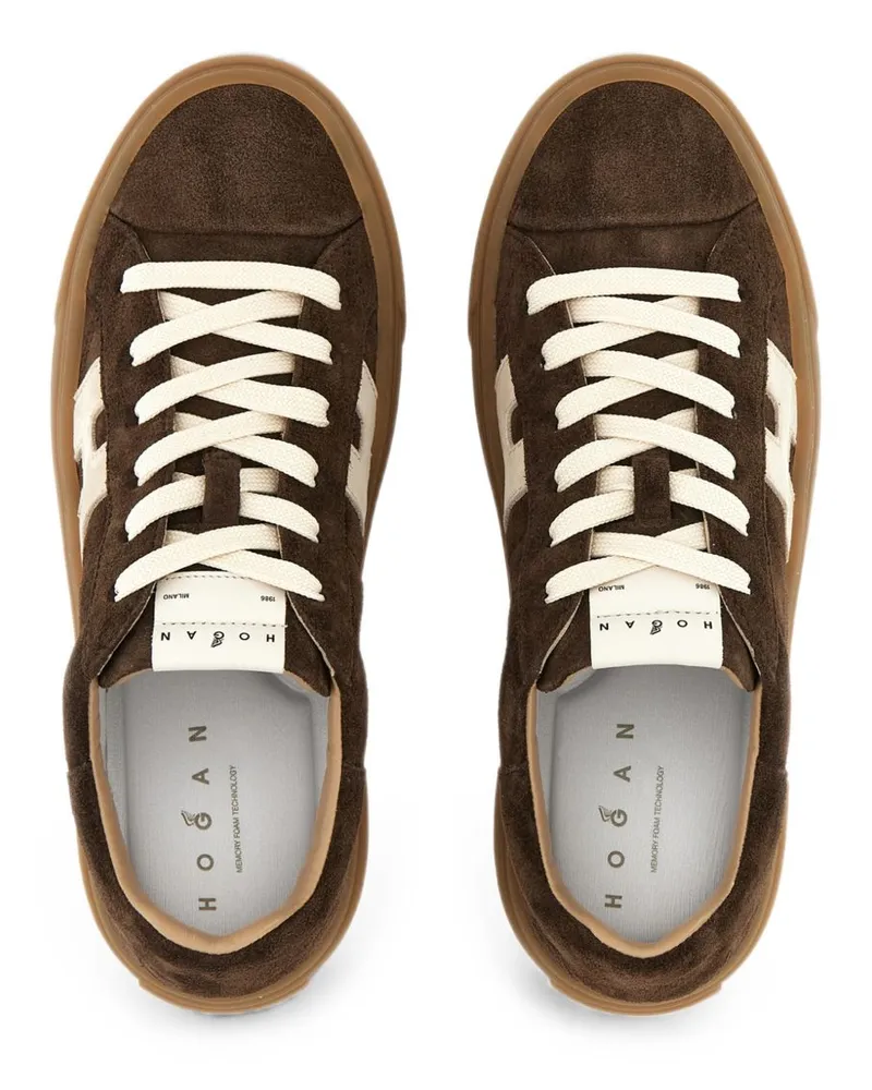 Hogan Suede Platform Skate Sneaker — Brown Brown