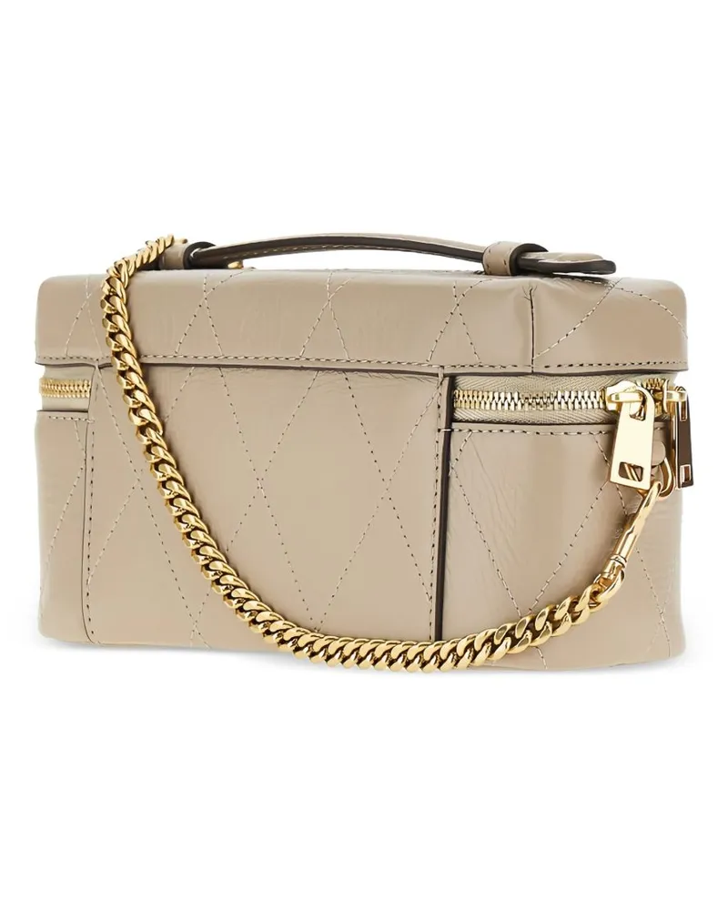 Tory Burch Diamond-Quilted Leather Vanity Case — Beige Beige