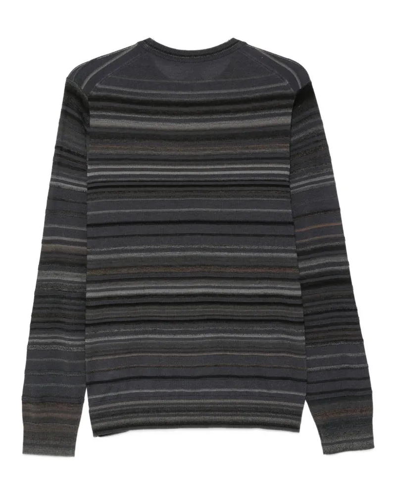 Paul Smith Horizontal Stripe Crew Neck Sweater — Grey Grey