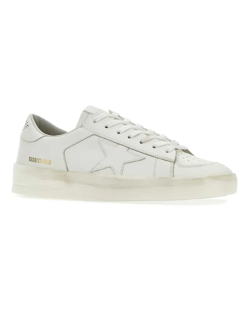 Golden Goose Men's White Leather Stardan Sneakers Opticwhite White