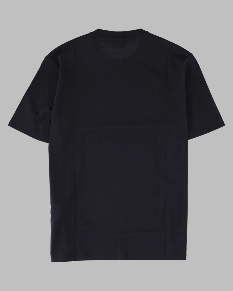 Emporio Armani Logo-Embroidered Pima Cotton T-Shirt — Black Black