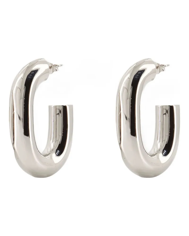 Paco Rabanne Women's Xl Link Earrings Paco Brass Silver Metal Jewelry-Watches Silver