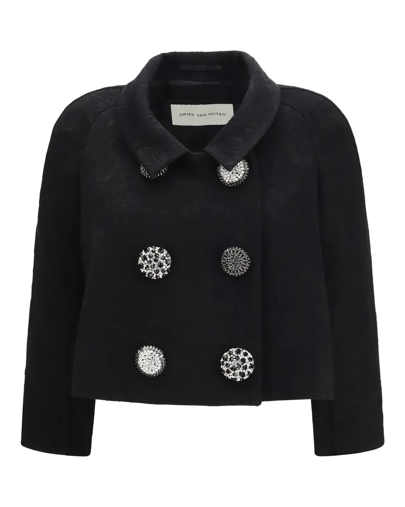 Dries van Noten Women's Cropped Jacket Black Canvas Black