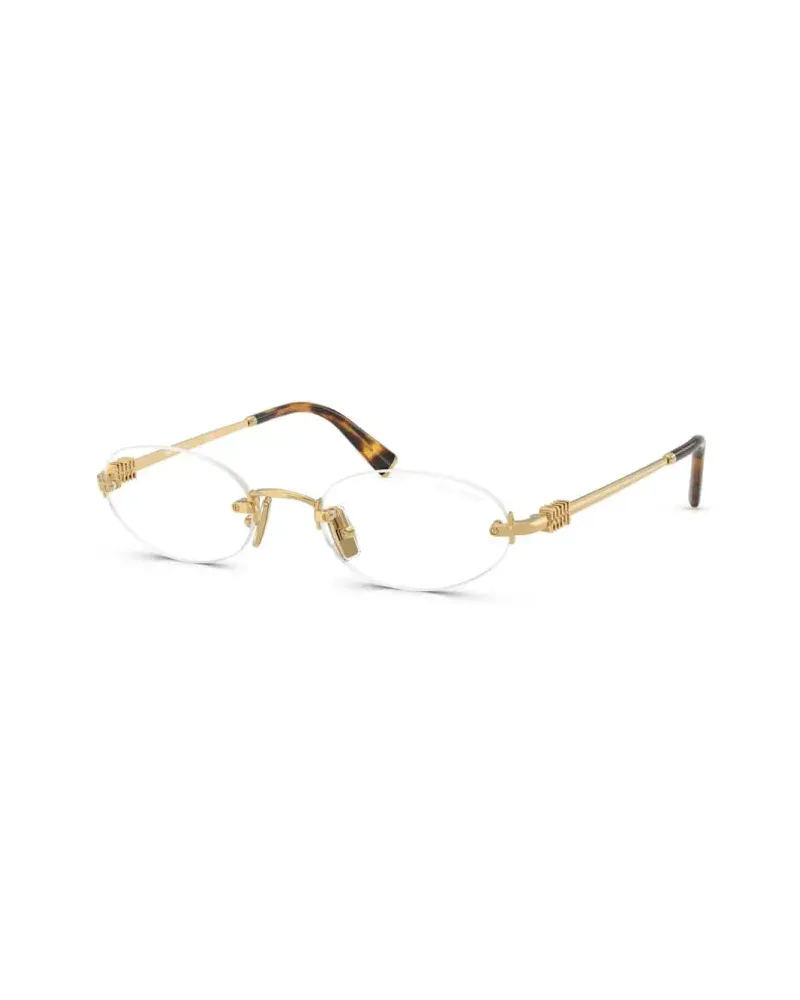 Miu Miu MUA54S5AK08N Rimless Metal Frame Sunglasses — Gold Gold
