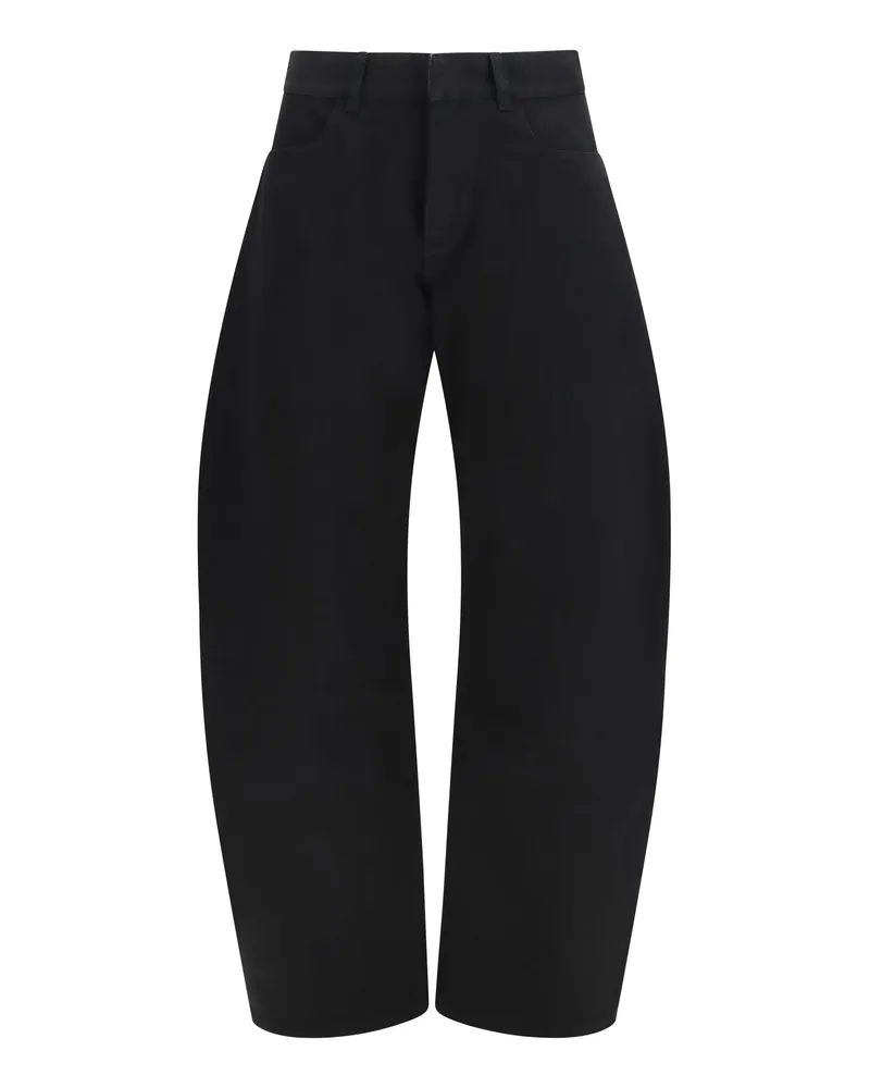 Alaïa Low-Rise Rounded-Leg Trousers — Black Black