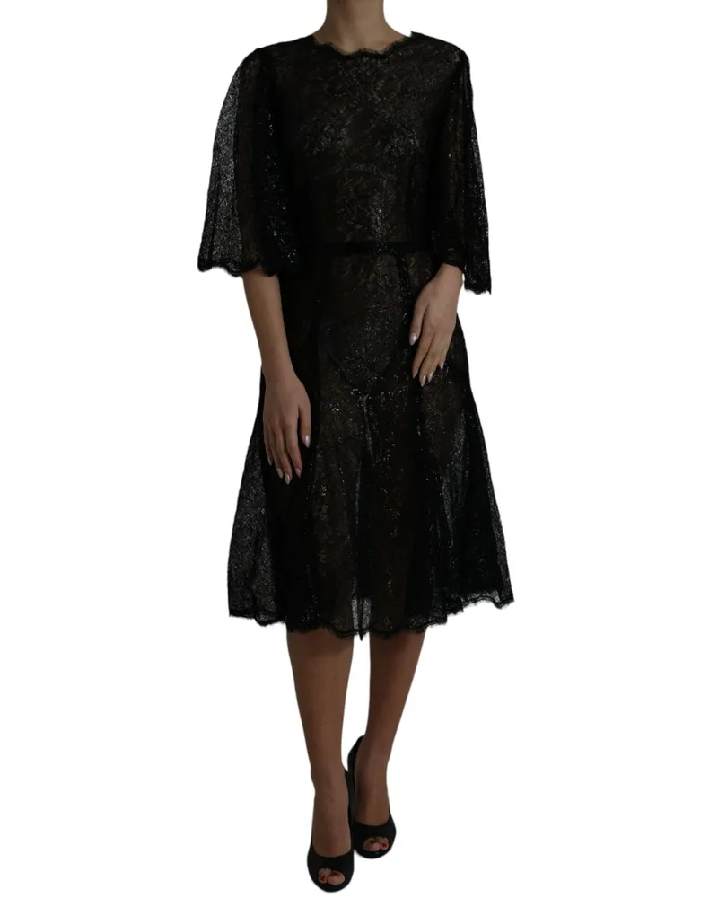 Dolce & Gabbana Floral Lace Dress — Black Black