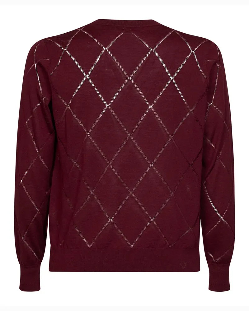 Dries van Noten Men's Sweater Murton Burgundy Wool Burgundy