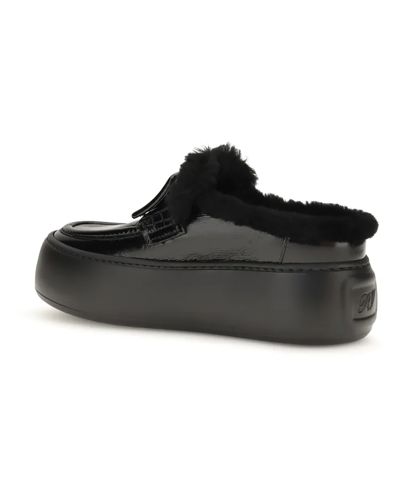 Roger Vivier Shearling-Lined Mule — Black Black