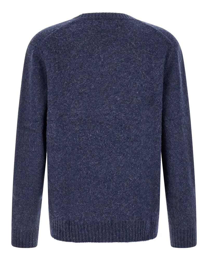 Ralph Lauren Logo Intarsia Wool-Cashmere Sweater — Navy Navy
