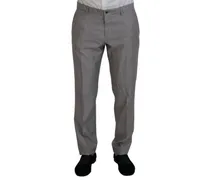 Men's Silver Wool Silk 3 Piece Slim Fit Suit