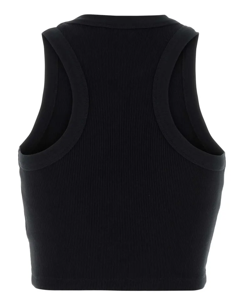 Givenchy Women's Black Stretch Cotton Crop-Top Exterior: Elastane Maglie Black