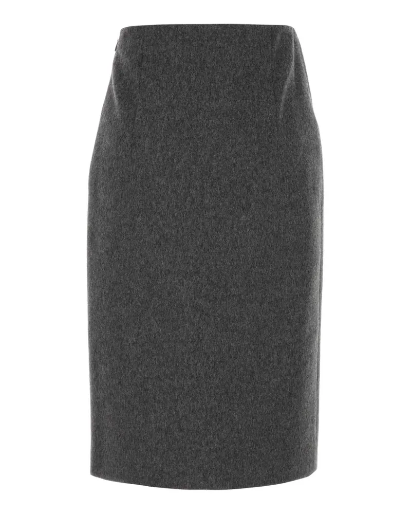 Prada Women's Dark Grey Wool Skirt Ardesia Gonne Gray