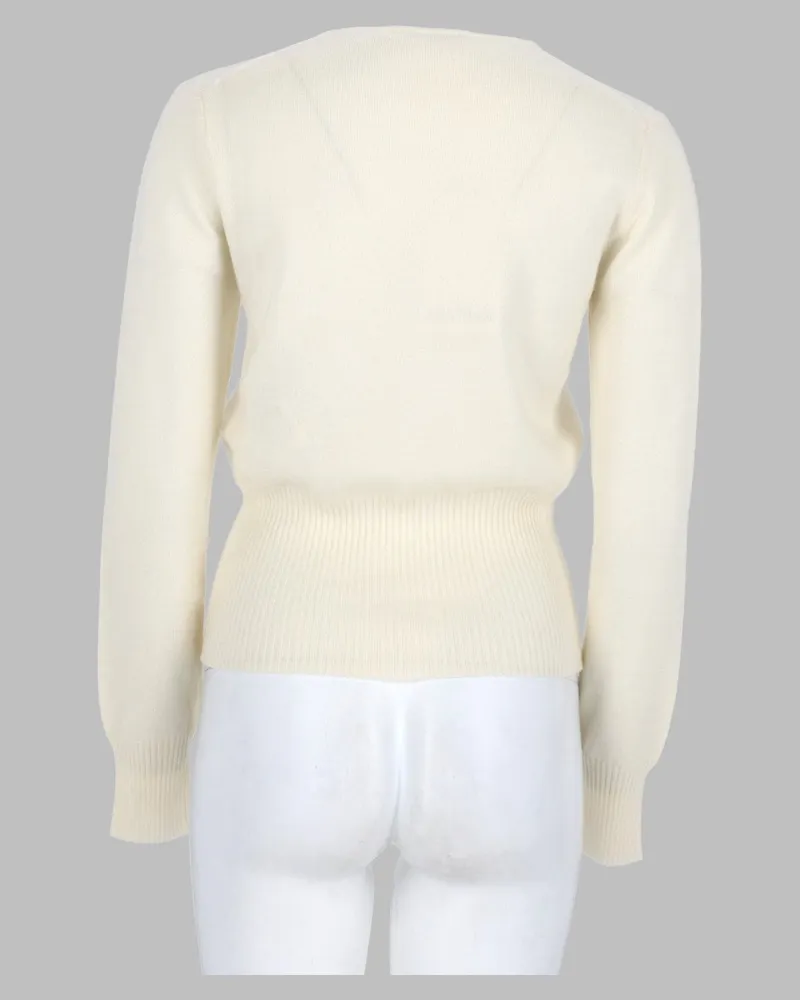 Max Mara Wool Cashmere Blend Sweater — White White