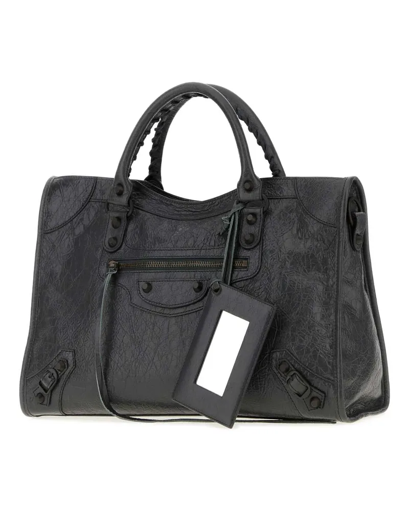 Balenciaga Le City Lambskin Leather Top Handle Bag — Gray Gray