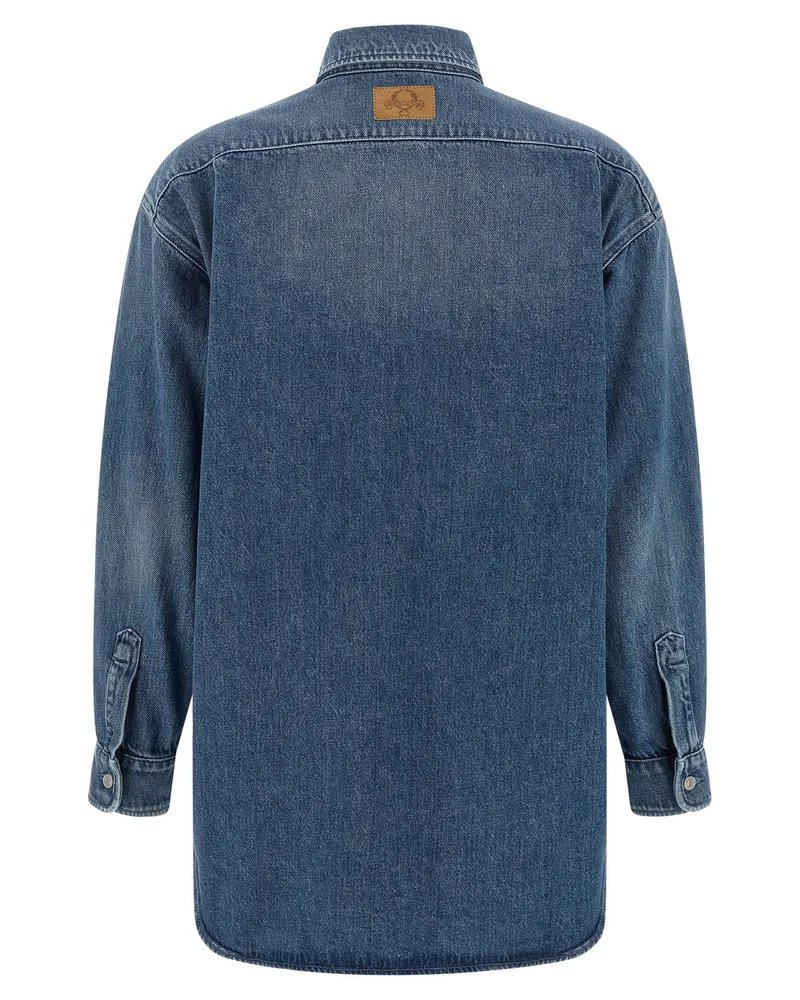 Moschino Women's Blue Cotton Blouse Blue