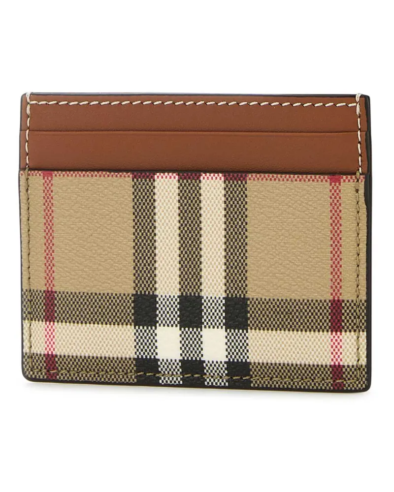 Burberry Women's Printed Canvas Card Holder Vntgchkbriarbrown Portafogli Wallet Brown