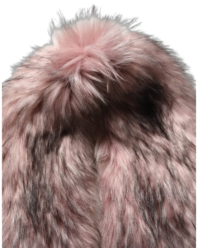 Dolce & Gabbana Women Pink Acrylic Faux Fur Knit Shrug Vest Top Polyester Pink