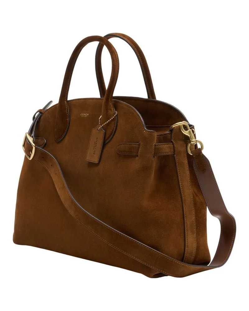 Coach Women's Soft Empire 40 Shopper Bag -  Leather Brown Calfskin Totes-Shopping-Bags Brown