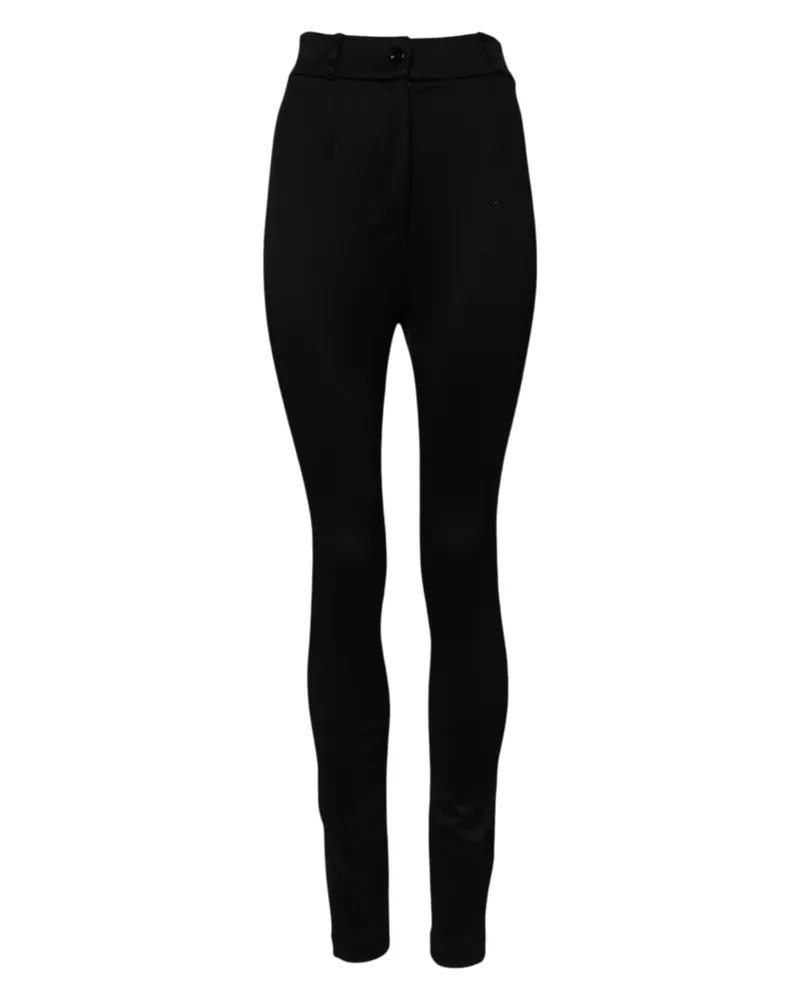 Dolce & Gabbana Women High-Waist Nylon Leggings Black Elastane Black