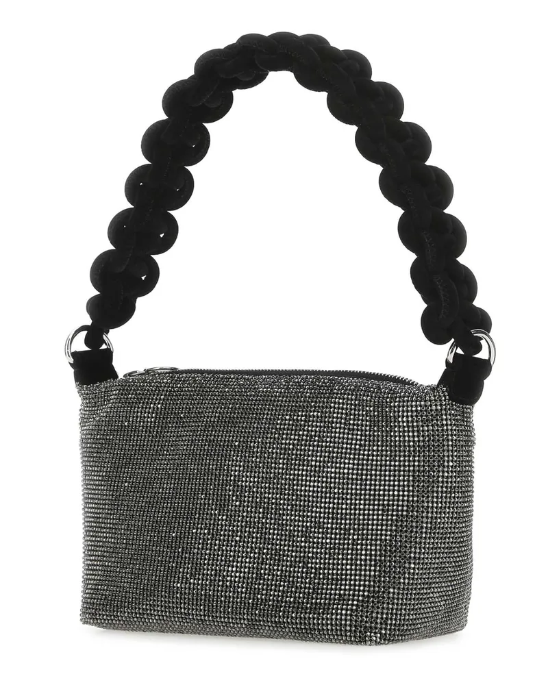 KARA Women's Black Rhinestones Handbag Hematite Borse A Mano Bag Black