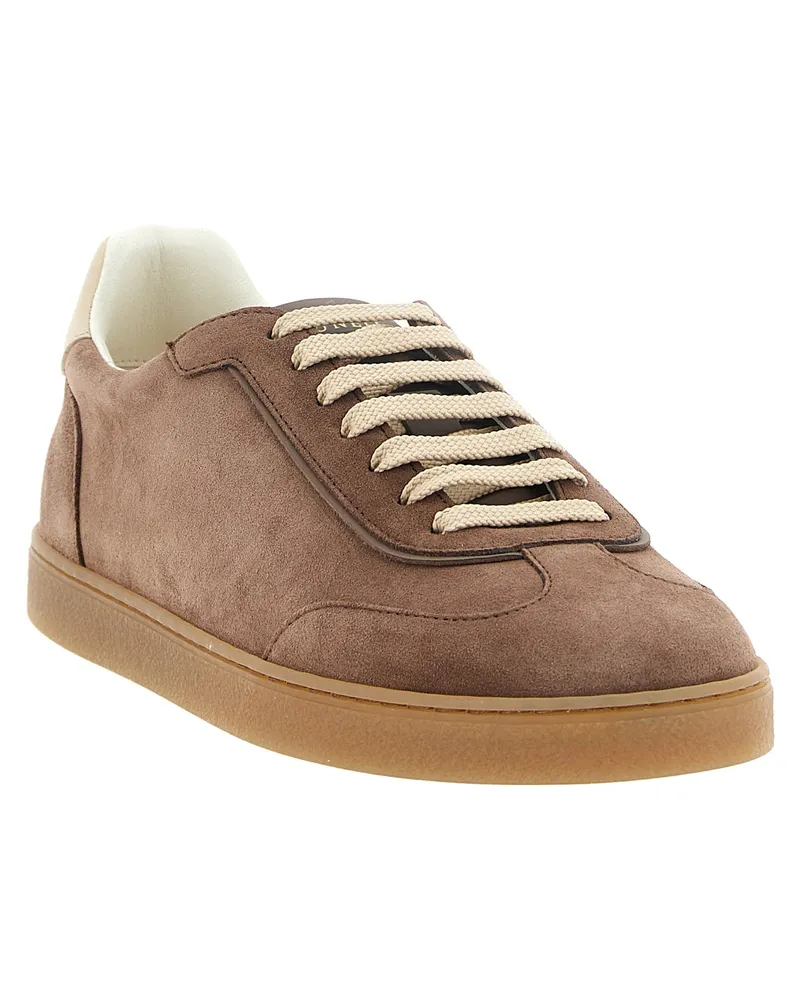 Brunello Cucinelli Suede Sneaker — Brown Brown