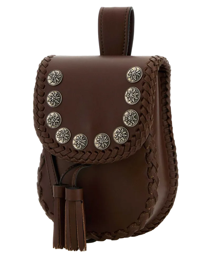 Prada Women's Brown Leather Crossbody Bag Palissandro Vitello Borse A Tracolla Brown