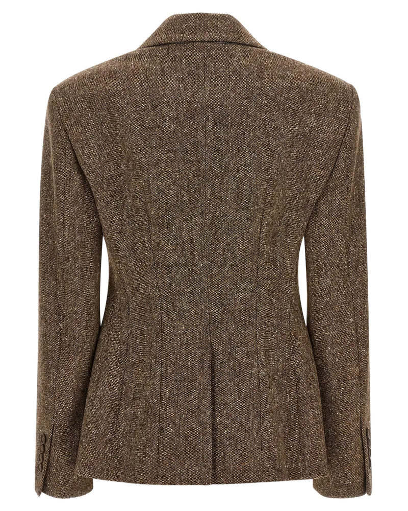 Brunello Cucinelli Women's Brown Virgin Wool Blazer Clothing Brown