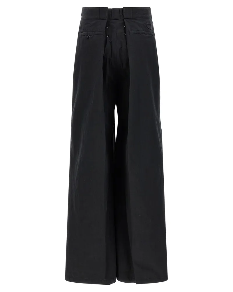 Maison Margiela Women's Black Cotton Casual Pants Black