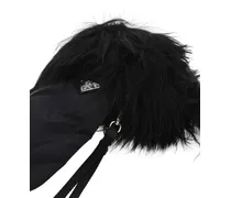 Women's Nylon And Nappa Leather Gloves Black Lamapacos