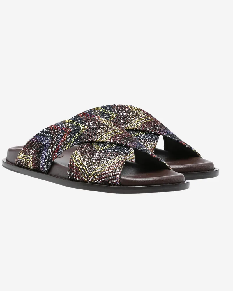 Missoni Women's Sandals Crossed Sequin Multicolour Viscose Multicolor