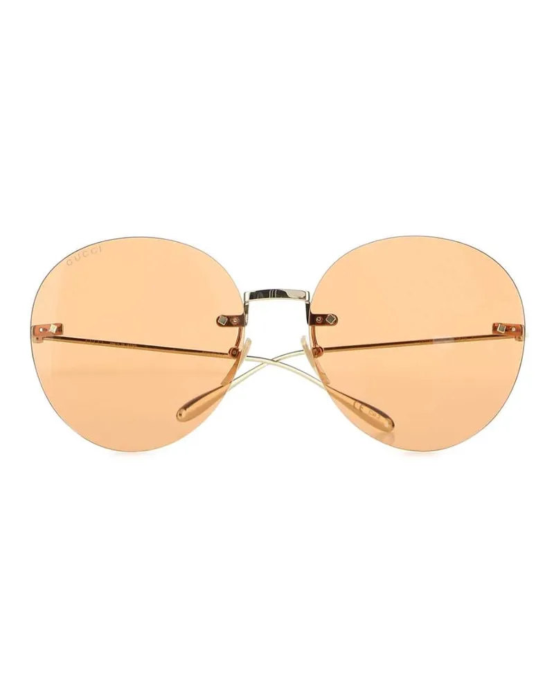 Gucci Women's Gold Metal Sunglasses 8075 Occhiali Da Sole Gold